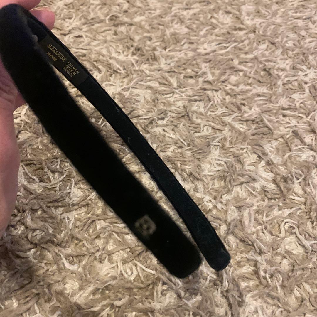 アレクサンドルドゥパリ カチューシャ ベロア　ブラック