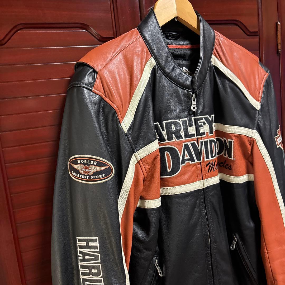 【美品】HARLEY-DAVIDSON レザージャケットライダース　size L
