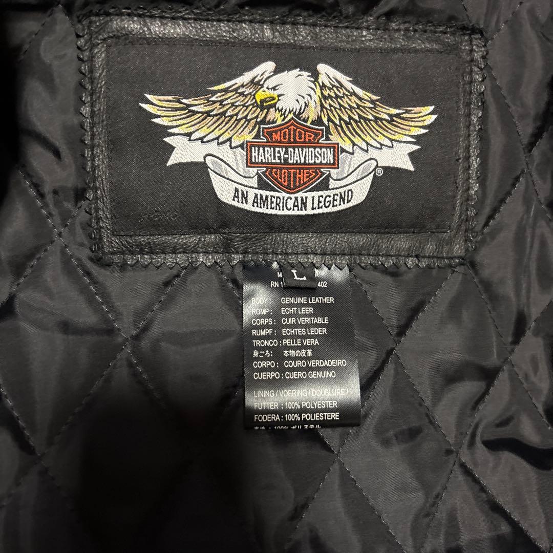 【美品】HARLEY-DAVIDSON レザージャケットライダース　size L