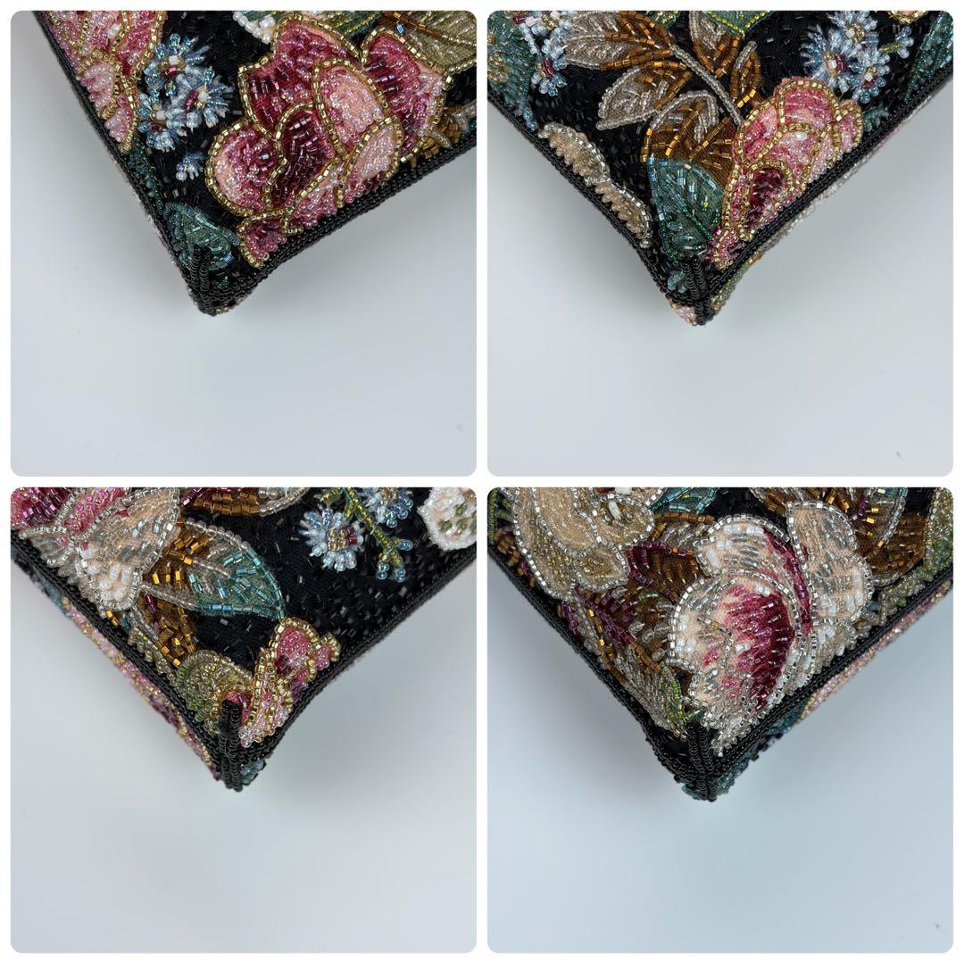 最高級✨未使用✨二重糸 本刺繍 ビーズ フォーマルバッグ 和装小物 総柄 日本製
