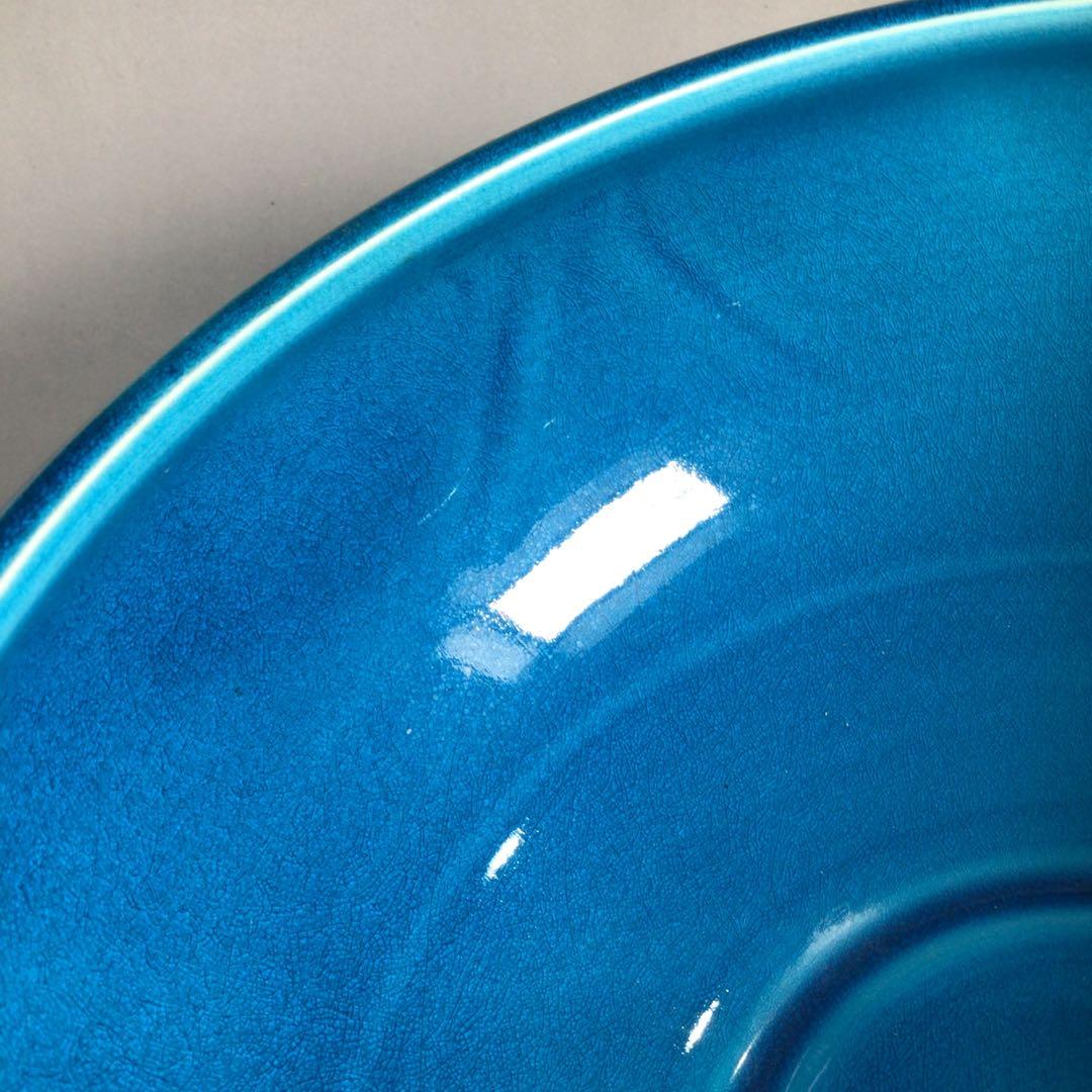 Ｎ８１３　水指　『貴山造』『浅黄交趾』『平水指』　共箱　茶道具