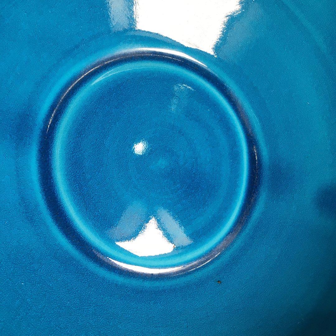 Ｎ８１３　水指　『貴山造』『浅黄交趾』『平水指』　共箱　茶道具