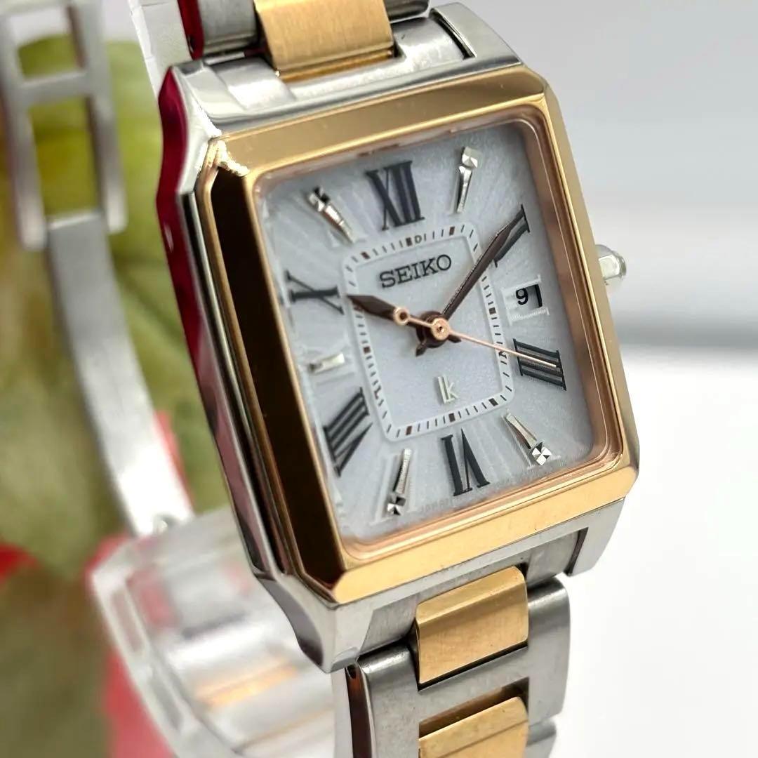 稼働品☆　SEIKOセイコー　ルキア　lk スクエア　電波ソーラー腕時計