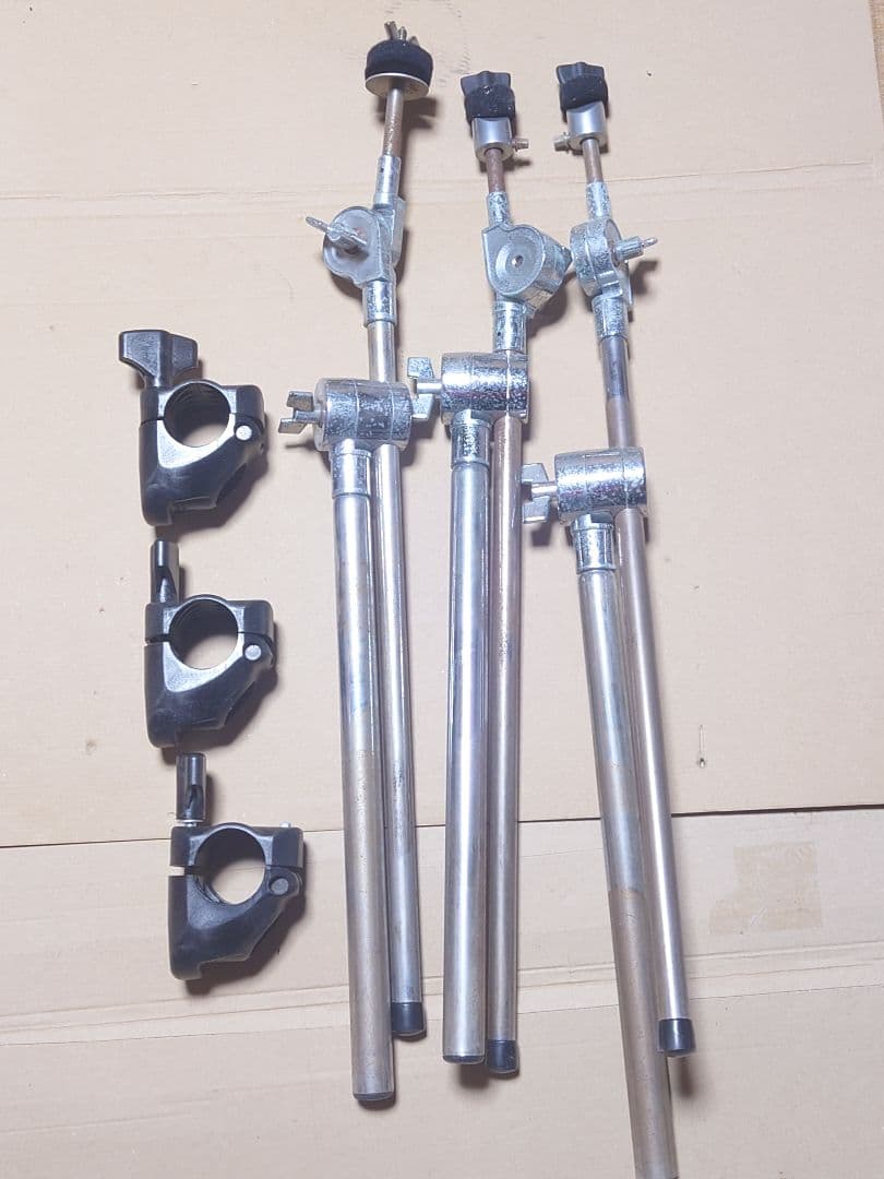 ドラム シンバルスタンド 3本セット 取付金具付　楽器 パーツ