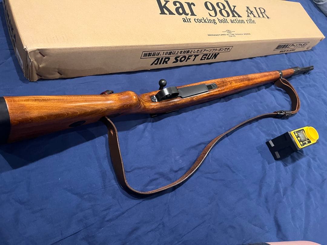 タナカ kar 98k エアコッキング　リアルウッド　革製スリング付き