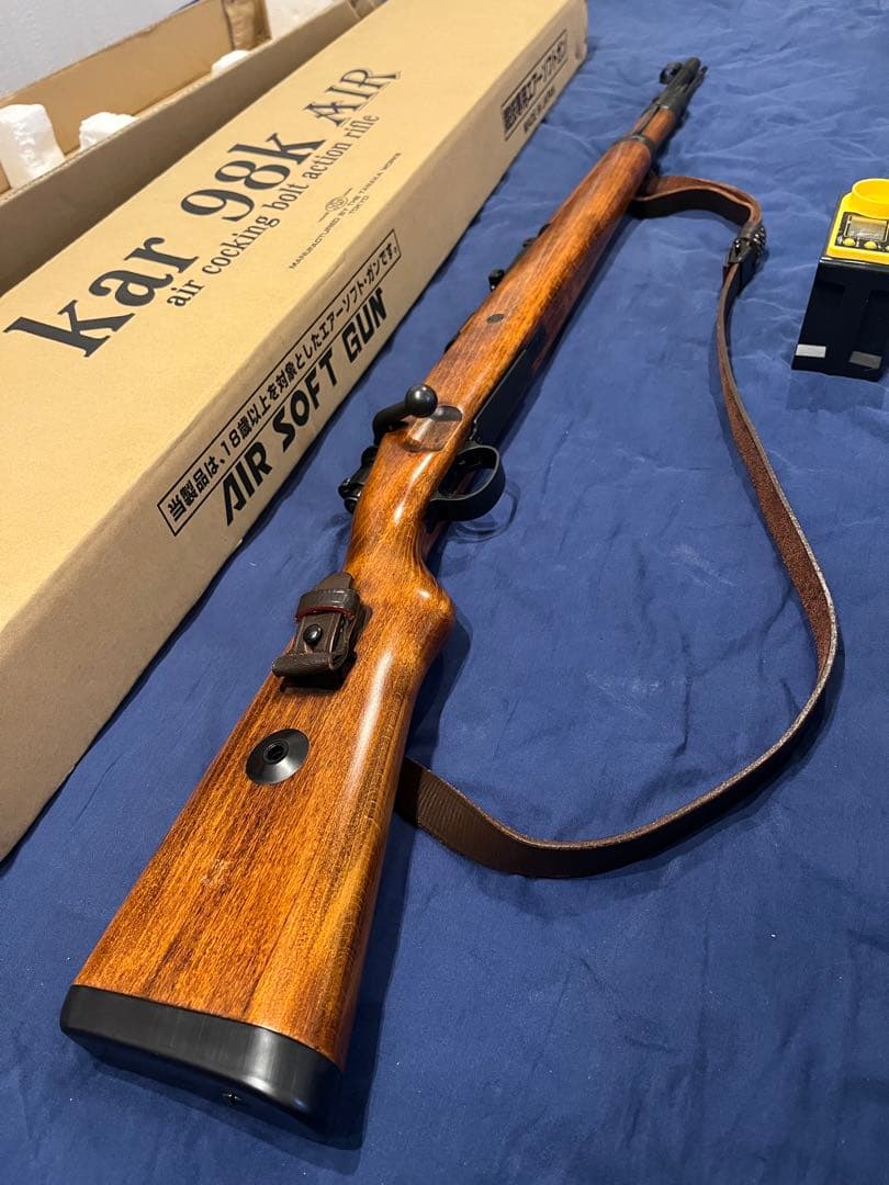 タナカ kar 98k エアコッキング　リアルウッド　革製スリング付き