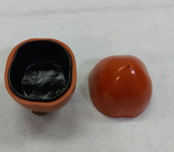茶道具 香合 乾漆 柿 二代 田中健智 新品