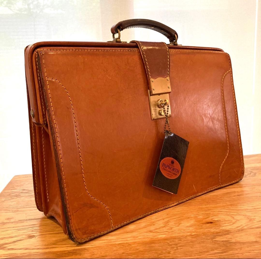 【希少】 鍵付きPAPWORTH パップワース 本革 ダレスバッグ