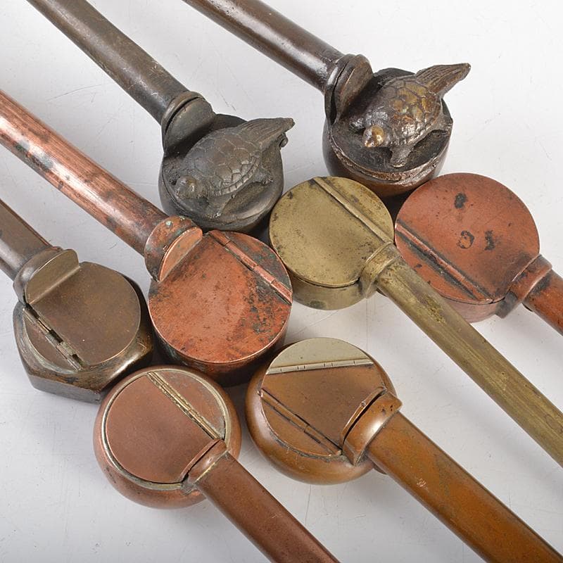 時代提げ物　書道具　古銅　矢立　15点まとめて　F　R7308