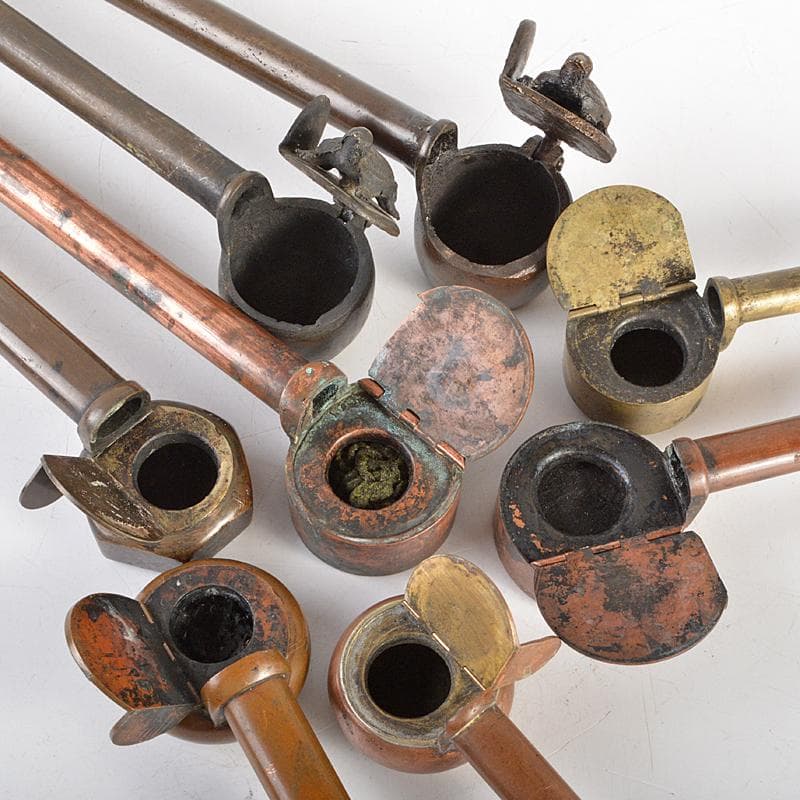 時代提げ物　書道具　古銅　矢立　15点まとめて　F　R7308