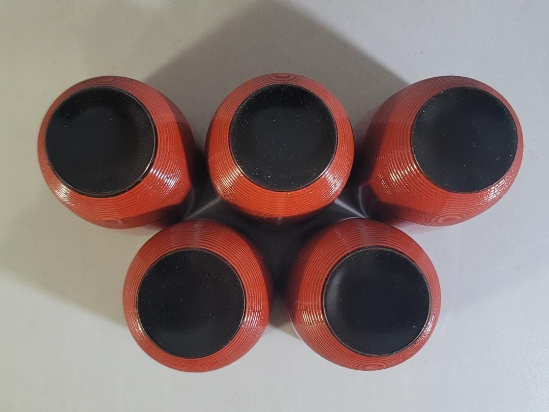 懐石器 朱漆 小吸物椀 5客 塗師 石斎 共箱 DT741