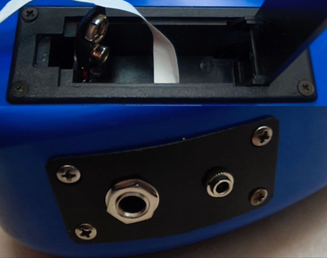 【美品】ZO-3 ブルー アンプ内蔵ギター ディストーションSW付 専用ケース