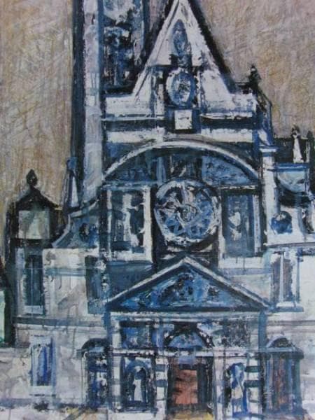 小川博史、サン・テチェンヌ・ドウモン、希少画集画、新品額装付