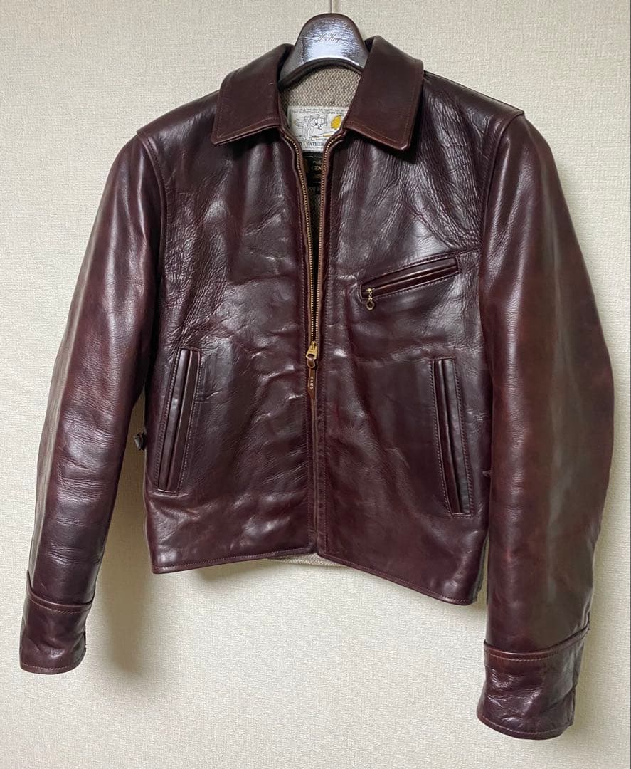 r*a様 AERO LEATHER エアロレザー ハーフベルト 34 バーガンデ