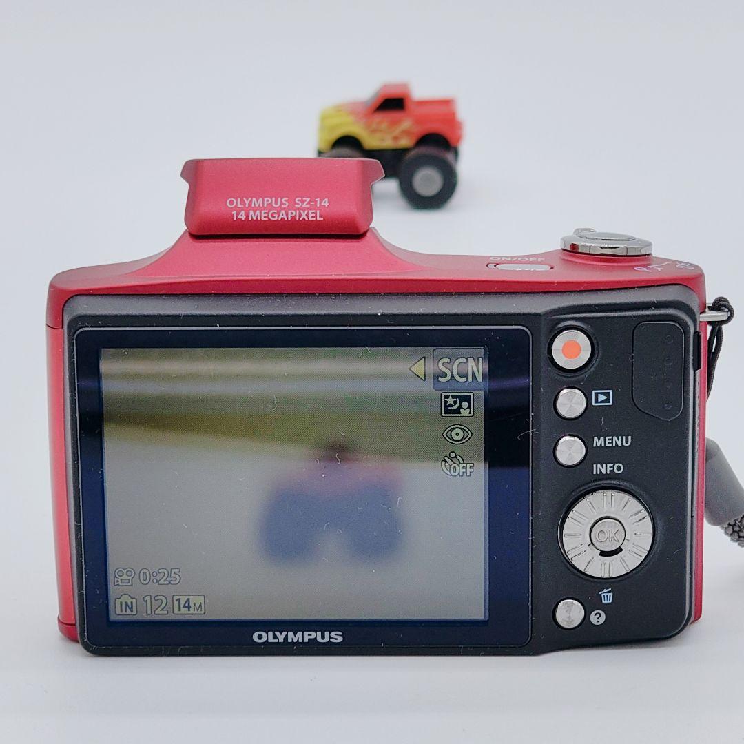 【動作確認済み】OLYMPUS SZ-14 デジタルカメラ レッド 24倍ズーム
