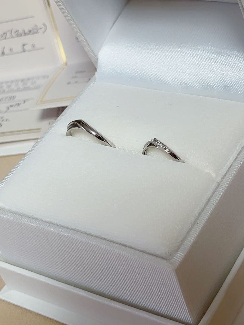 未使用★結婚指輪プラチナ900ダイヤモンド、組曲ペア