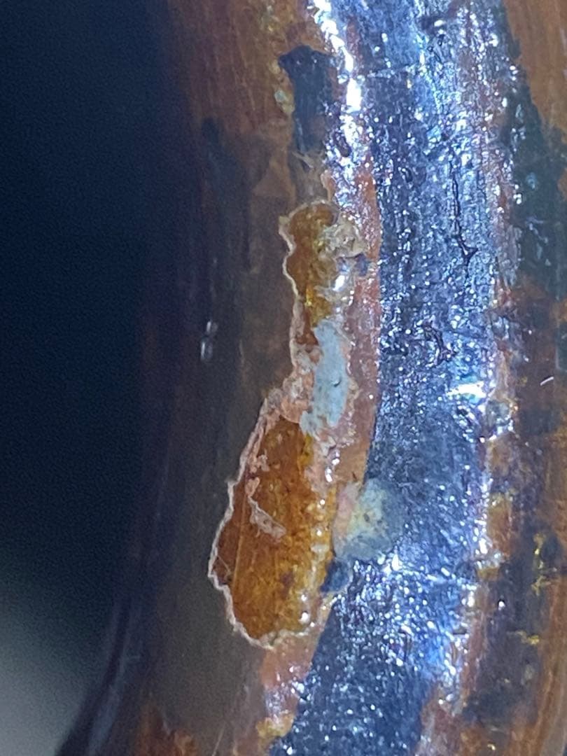 ♦希少！大樋焼 時代物 飴釉箆面取り 双耳壺 瓶 華道 茶道具 花生け 骨董品