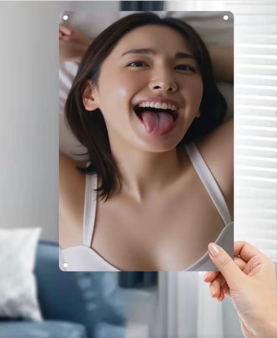 マ*ー様 ブリキ看板　新垣結衣　美女　セクシー下着　舌出し　アイドル　タレント