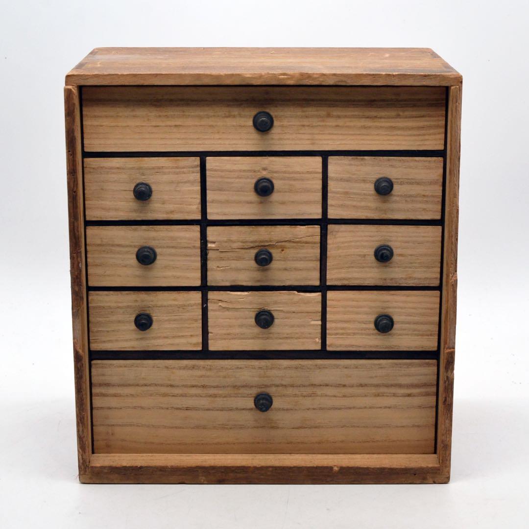 大正〜昭和初期　盆石道具　盆景　盆栽　砂箪笥　レトロ