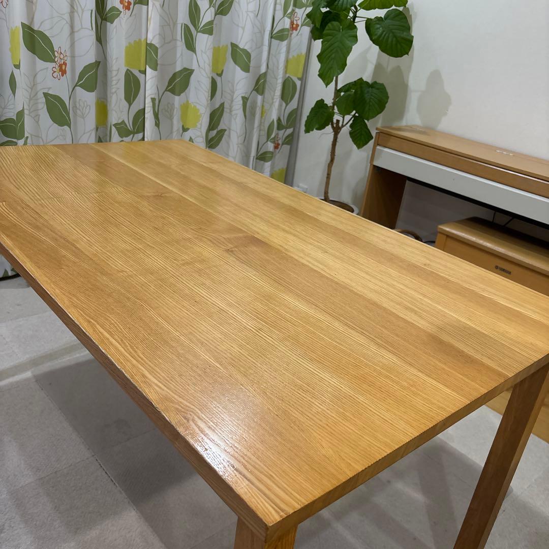 無印良品 MUJI タモ材 ナチュラルウッド 長方形ダイニングテーブル
