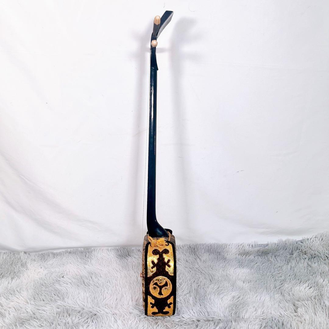 【動作品】沖縄三線 三味線　本皮　一枚張り　三味線　皮破れなし