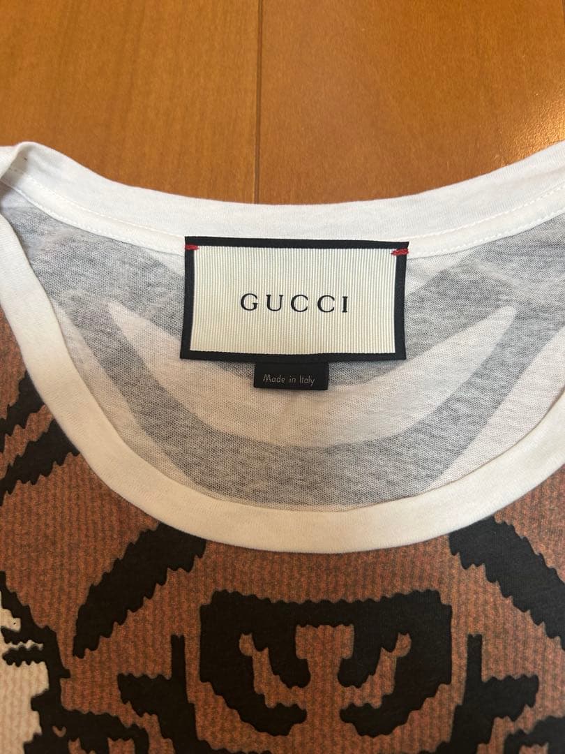 GUCCI タイガー プリント Tシャツ ホワイト M ミケーレ期