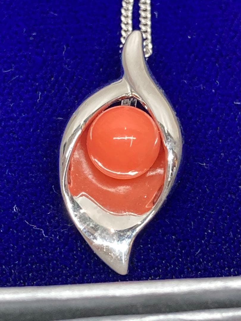 未使用品 本鼈甲 白甲 本珊瑚 赤珊瑚 本真珠 925 ブローチ ネックレス