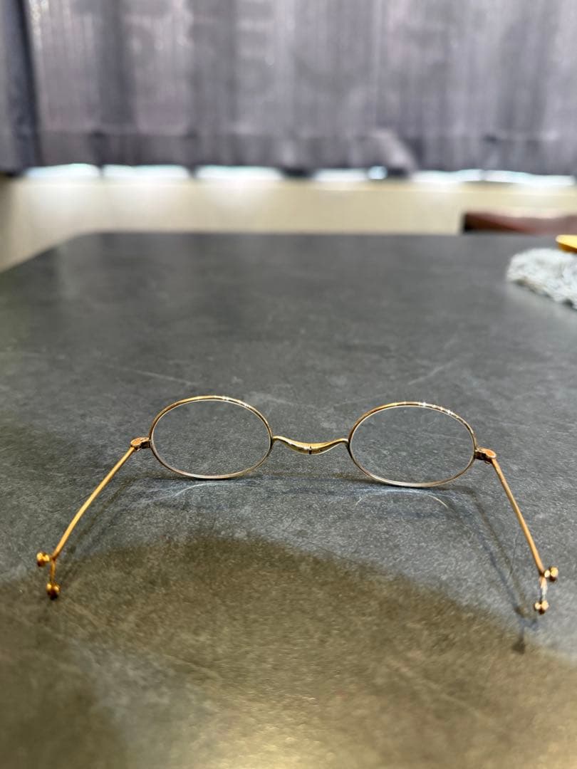 K14 ヴィンテージ 丸型 折畳眼鏡（ケース付）