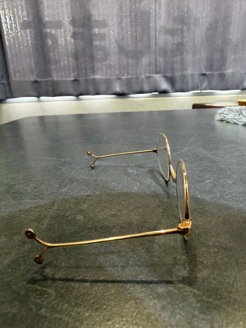 K14 ヴィンテージ 丸型 折畳眼鏡（ケース付）