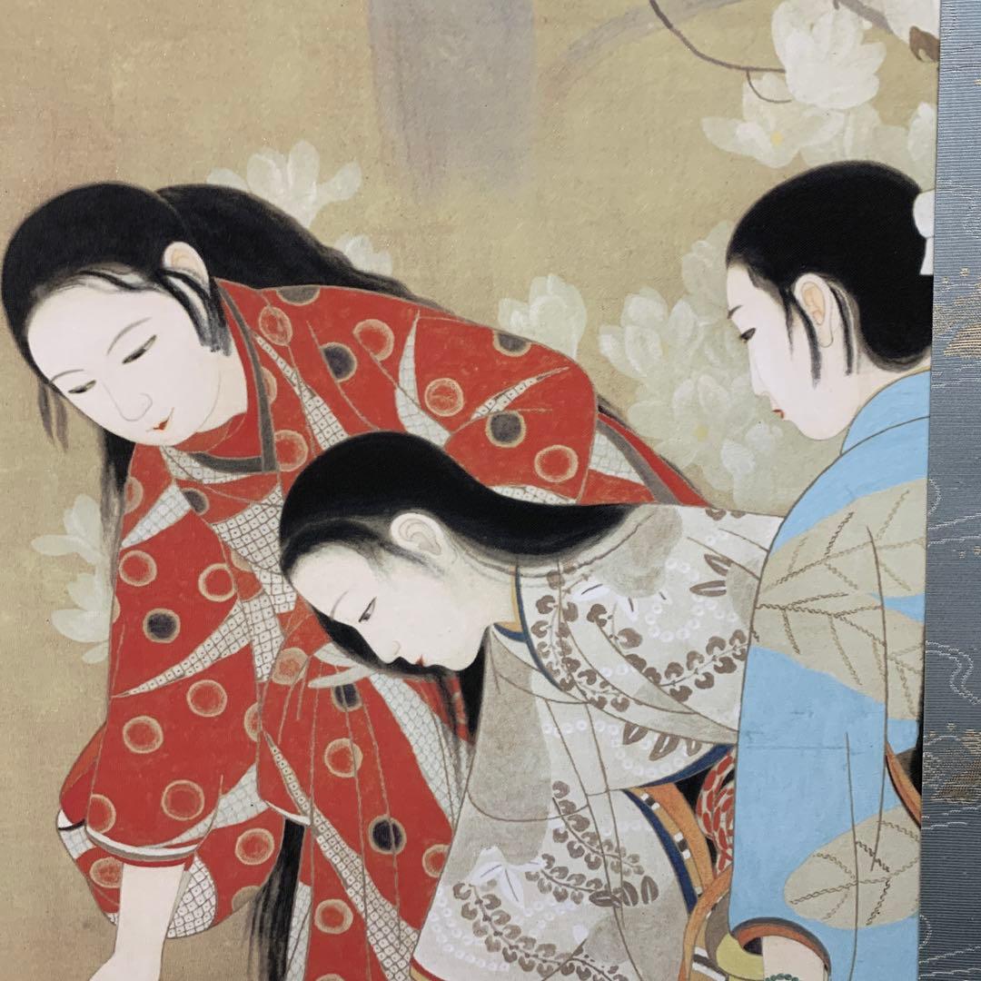 掛け軸3本 小林古径筆 極楽井図、村瀬桃岡作 「中務」、伊東深水筆 春暖