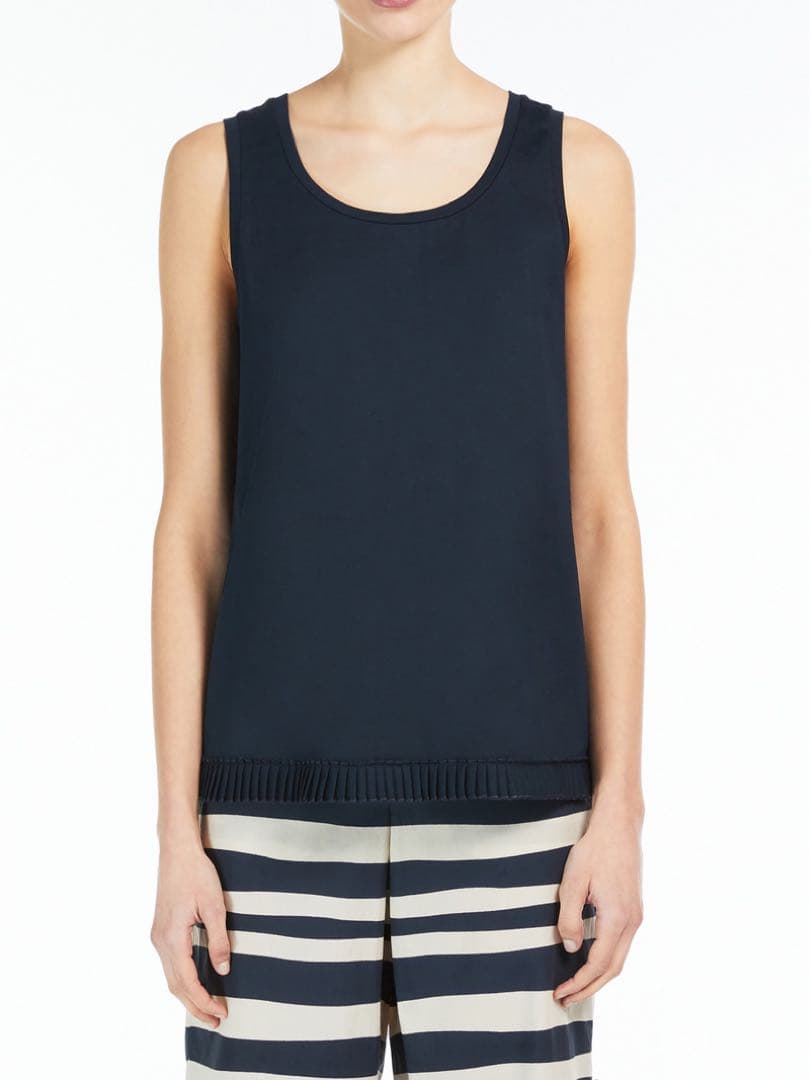 マックスマーラ コットン ジャージー トップ ベージュ