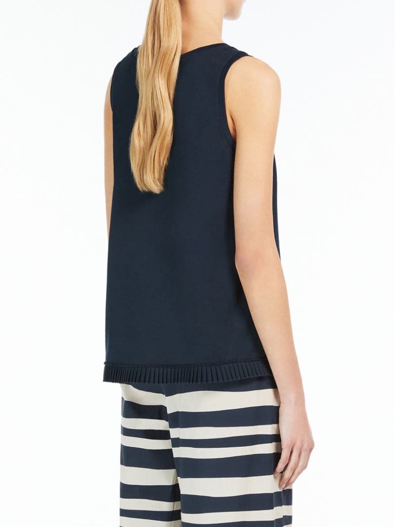 マックスマーラ コットン ジャージー トップ ベージュ