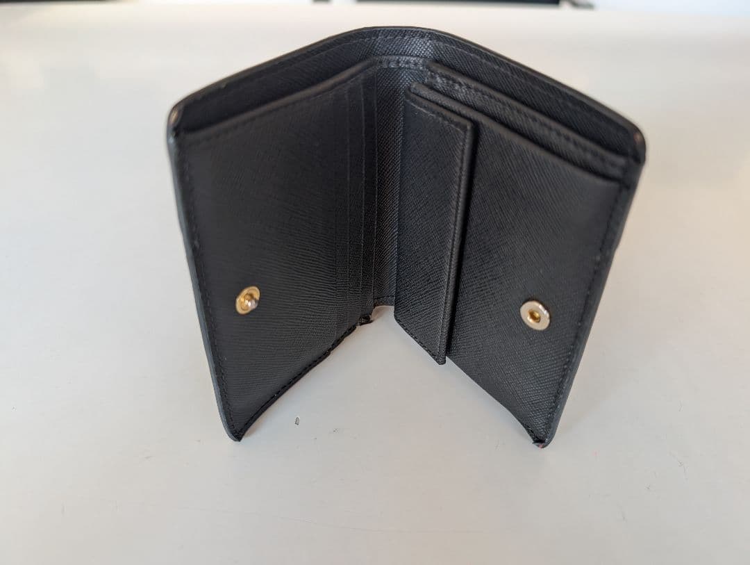 MARNI　マルニ 二つ折り財布 グレー ブラック　バイカラーサフィアーノレザー