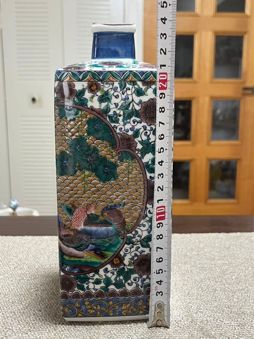 未使用 九谷焼 九谷 仙龍 花瓶 花鳥図 高さ約25ｃｍ