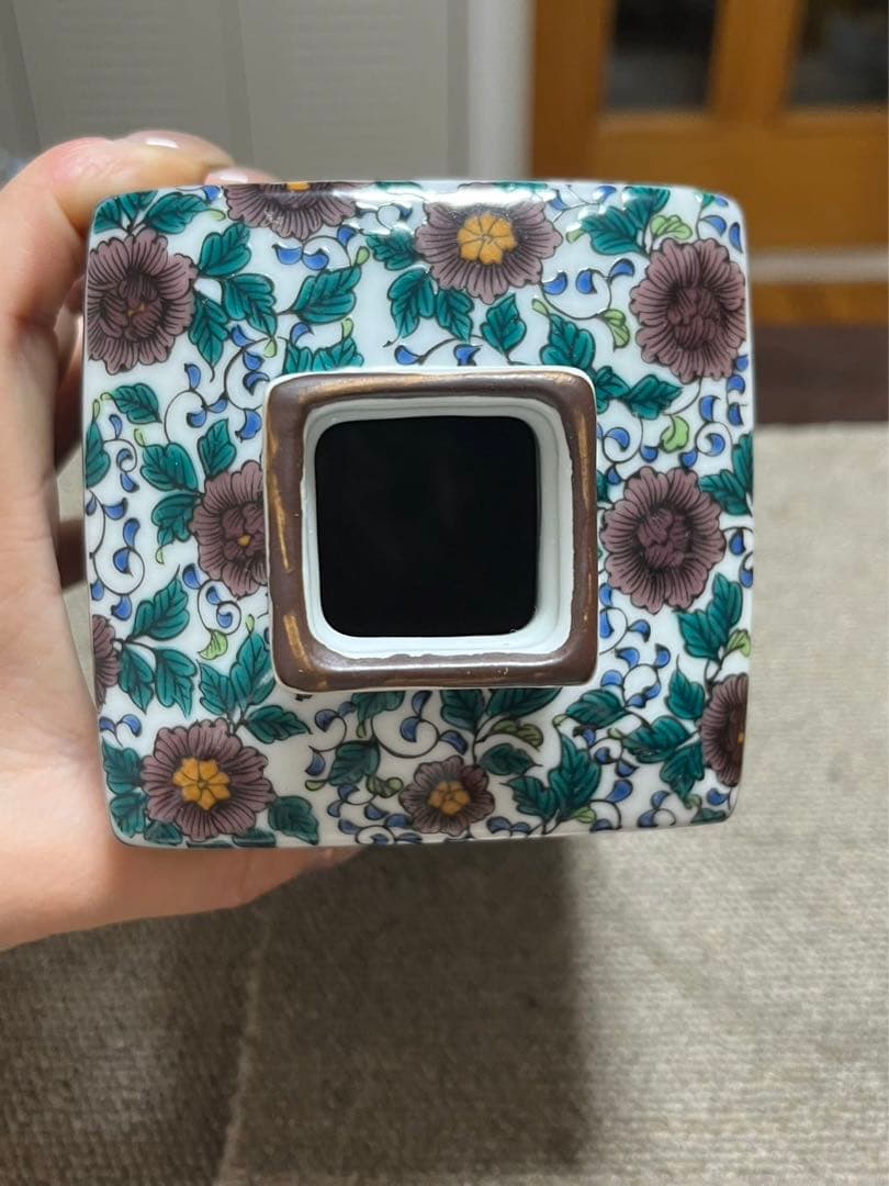 未使用 九谷焼 九谷 仙龍 花瓶 花鳥図 高さ約25ｃｍ