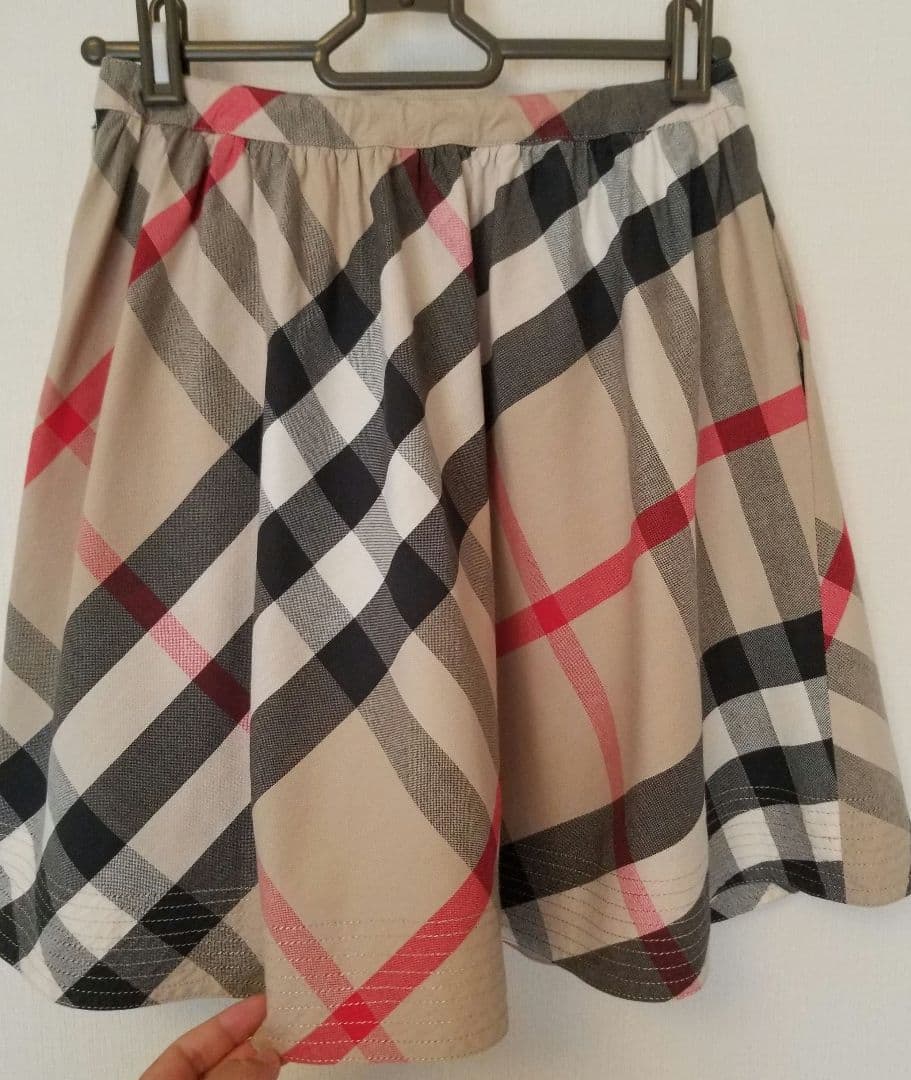 バーバリーロンドンキッズスカート ベージュ メガチェック フレア美品