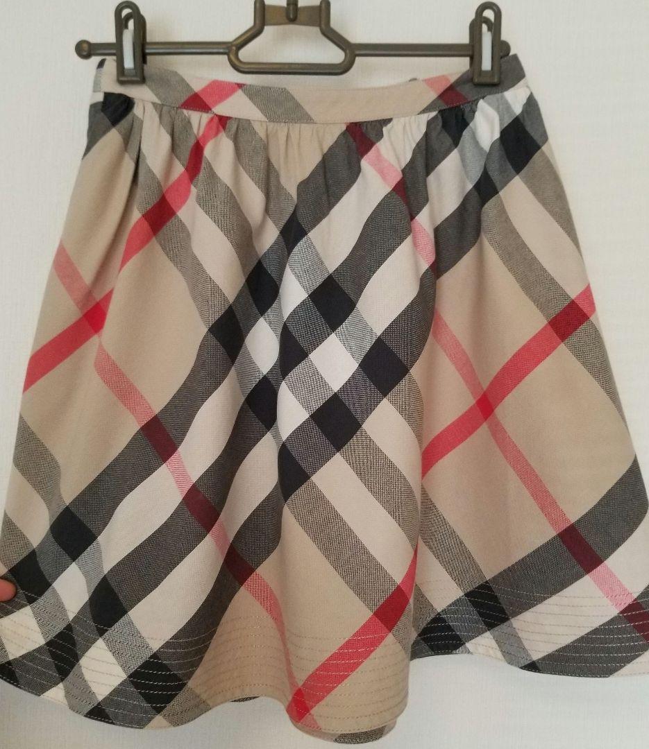 バーバリーロンドンキッズスカート ベージュ メガチェック フレア美品