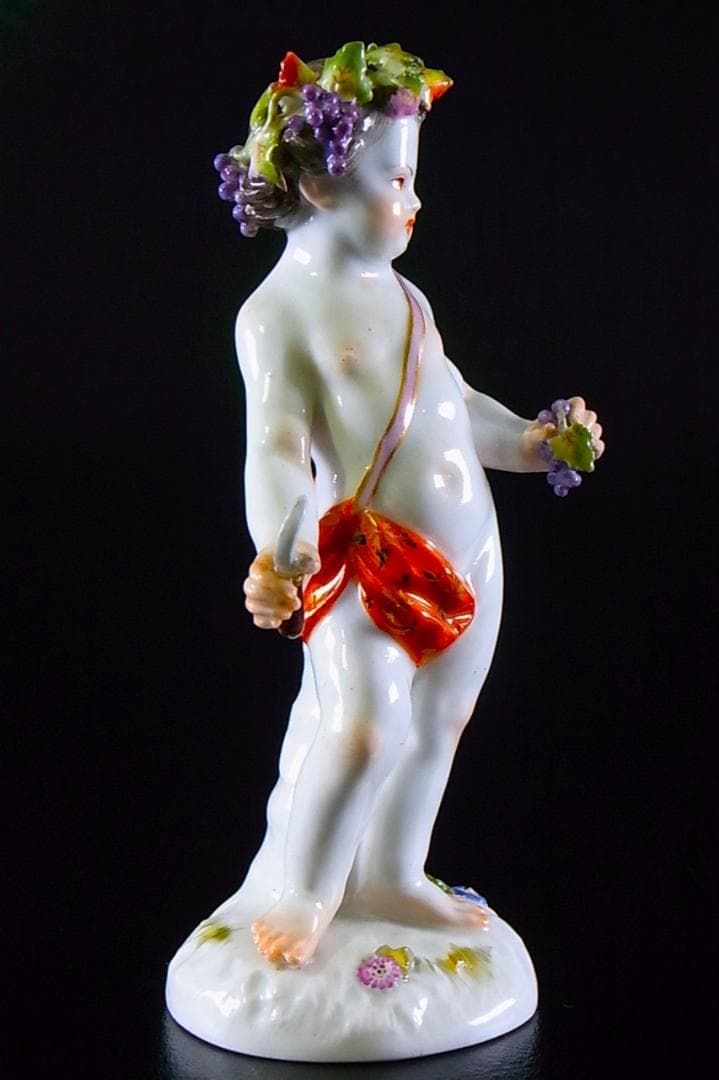 【 E860 】 真作保証品　マイセン　20世紀初頭作品　磁器人形　四季の寓意像