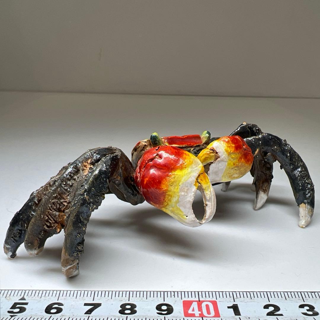 水月焼　カニ置物　幅約13㎝　東Y7-0507⭐︎2Fタカサ