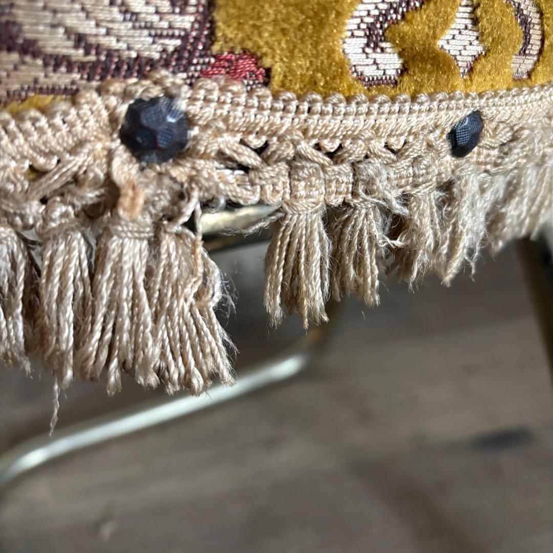 光洋　ヴィンテージ　フリンジ付　回転スツール