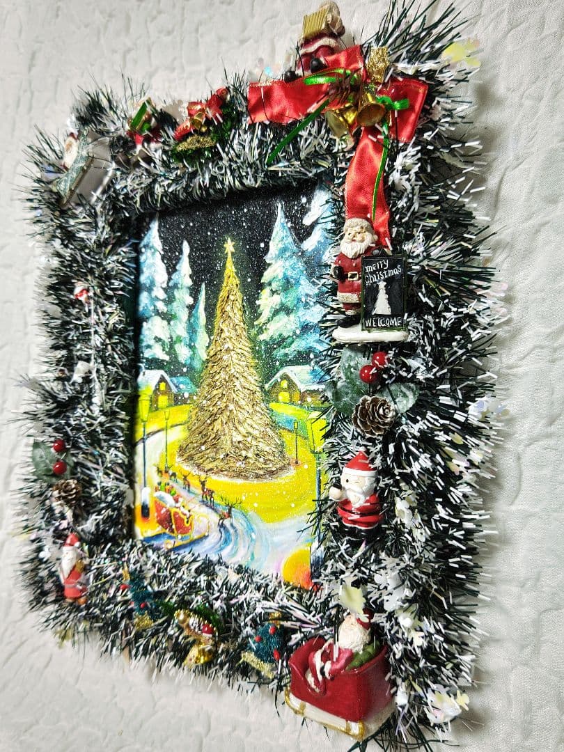 油絵 絵画【サンタの里】