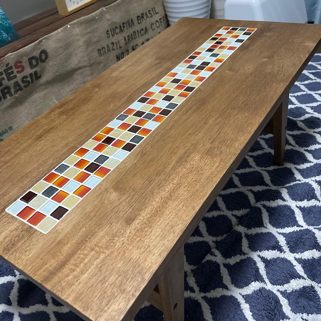 【美品】大川家具 タイル付き テスタ TESTA センターテーブル 可愛い