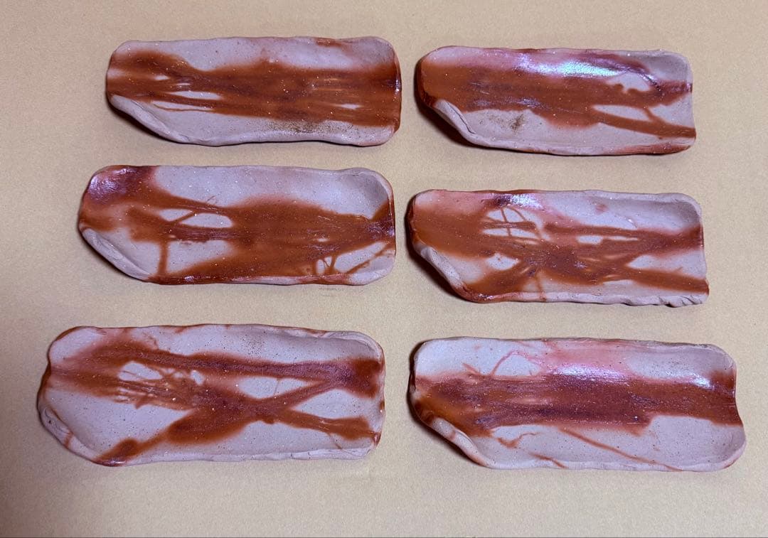 【新品】備前焼　佐藤苔助　皿６枚　箱入