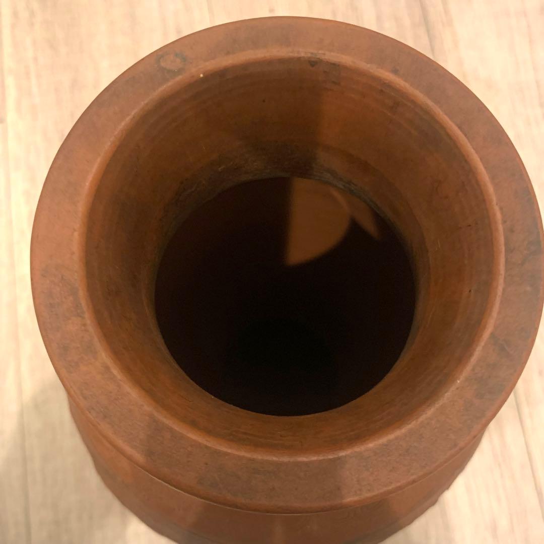 常滑焼　ドラゴン彫刻花瓶