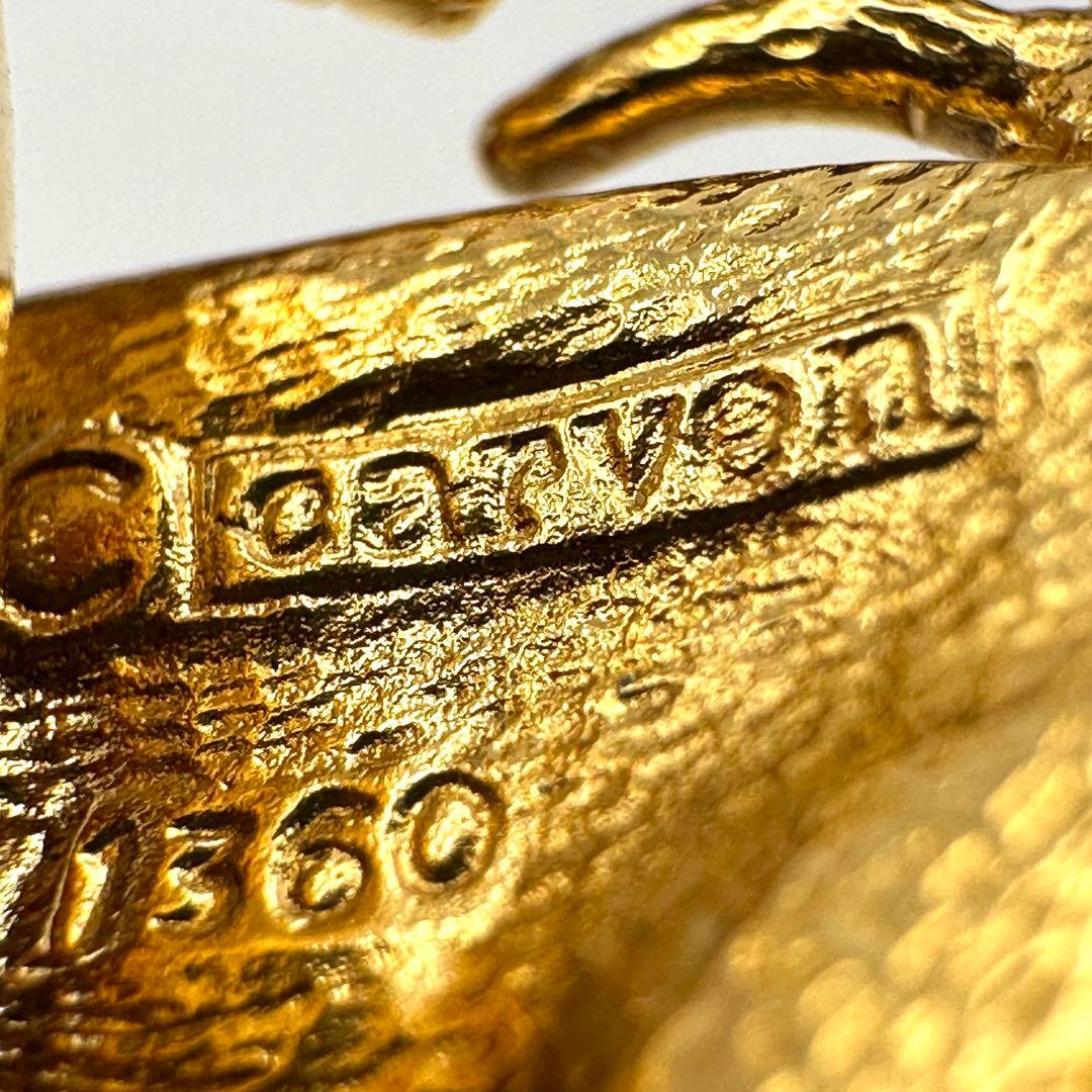 【希少・美品】Carven カルヴェン ブローチ バタフライモチーフ ゴールド