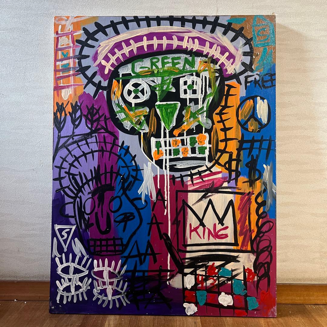 貴重　ジャン=ミシェル・バスキア 大型肉筆油彩画