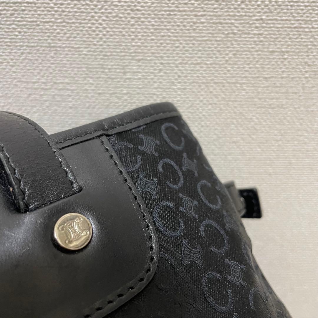 《美品》CELINE（セリーヌ）ナイロン×レザー ハンドバッグ ブラック 黒
