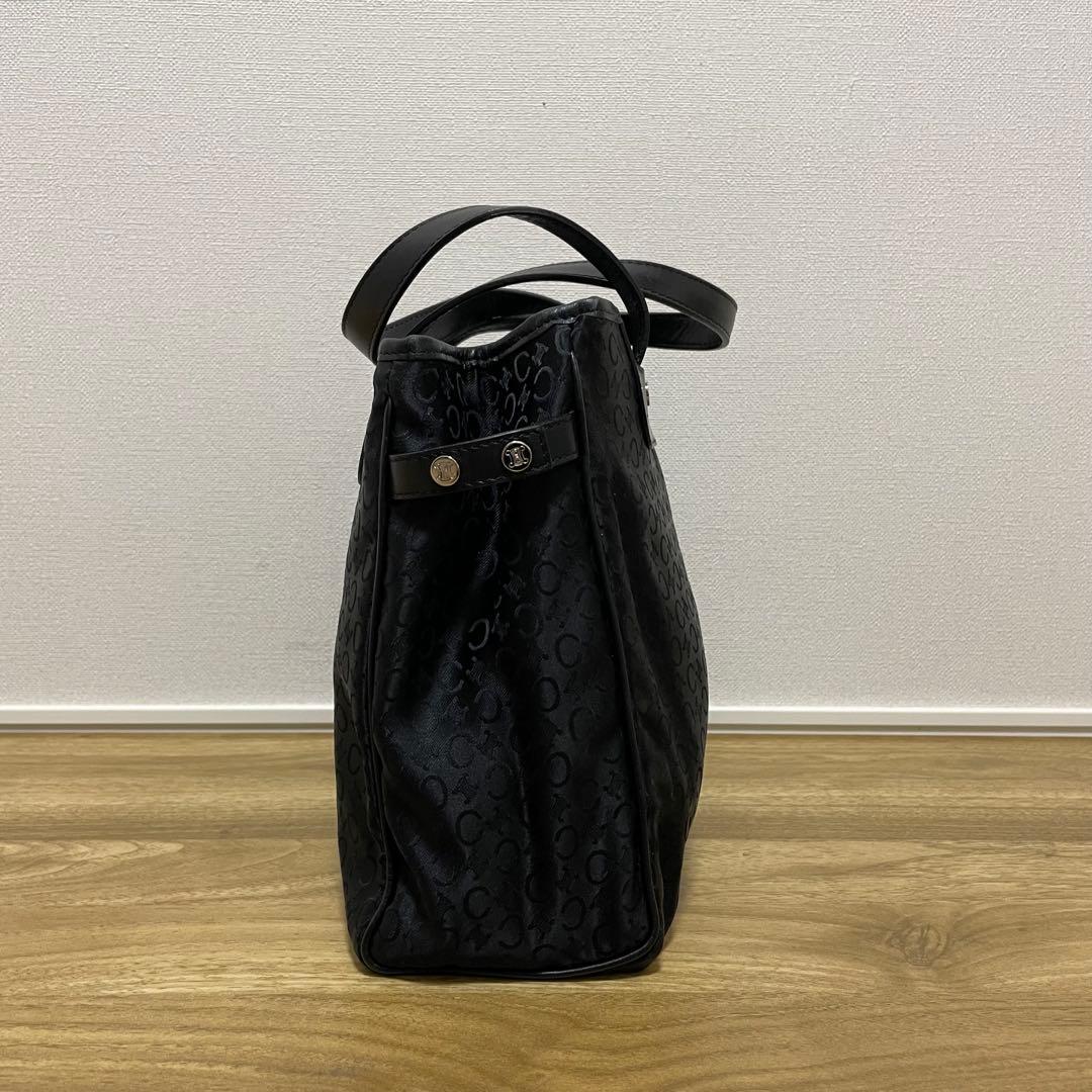 《美品》CELINE（セリーヌ）ナイロン×レザー ハンドバッグ ブラック 黒