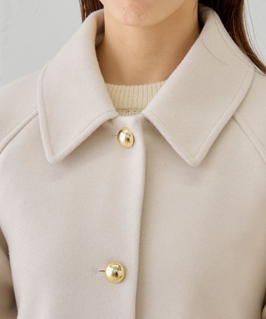 Chico 金釦ビッグカラーステンカラーロングコート