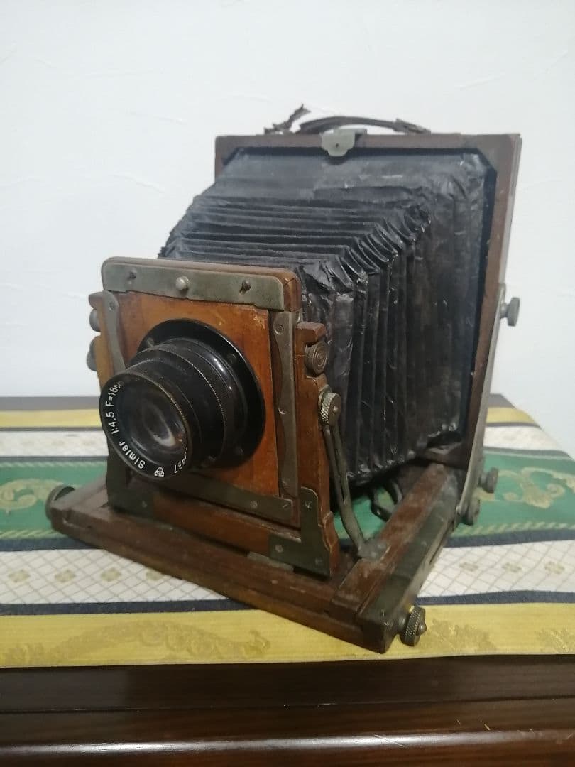 アンティーク カメラ 箱型 蛇腹 大判 木製 蛇腹カメラ